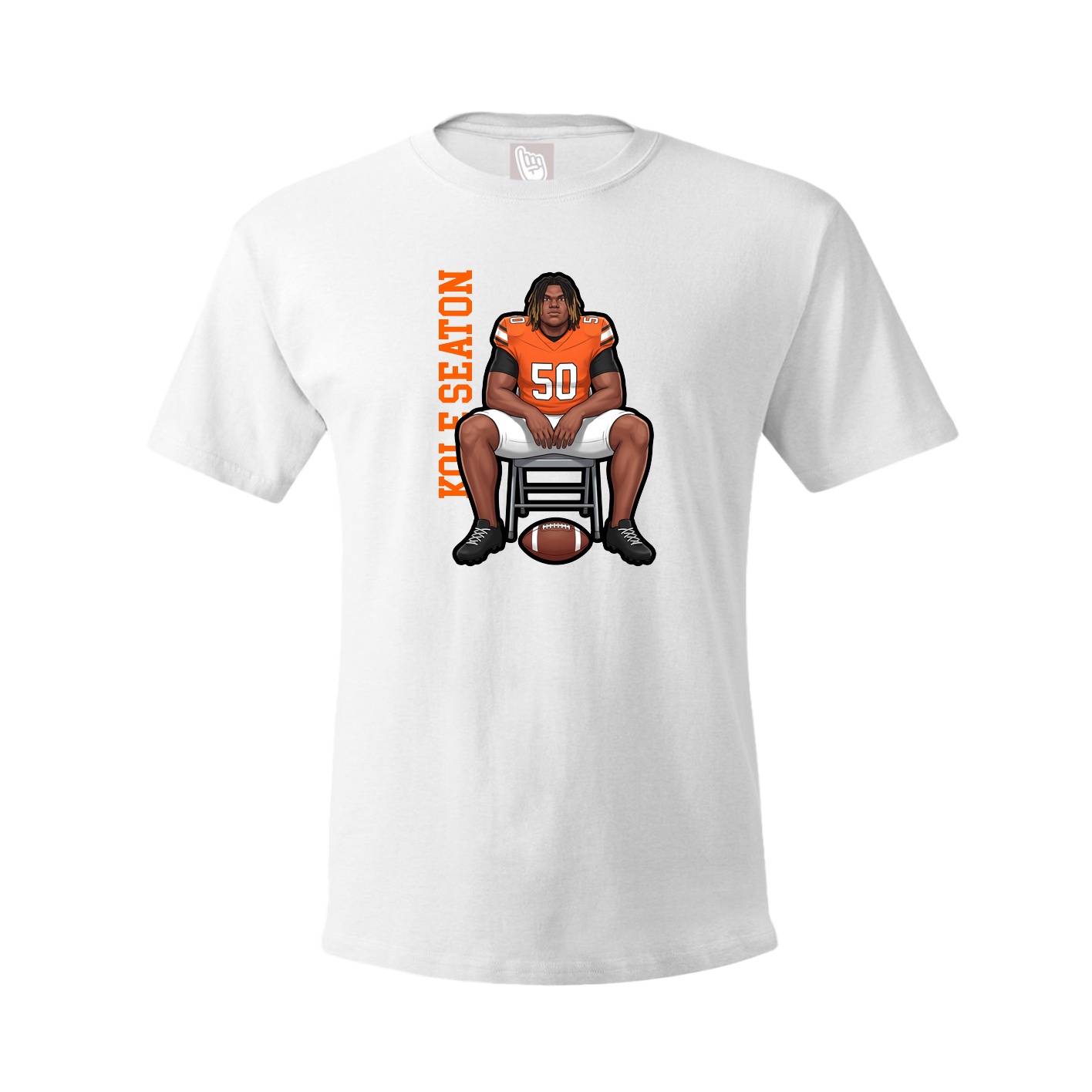 Tee — Name Vertical in White