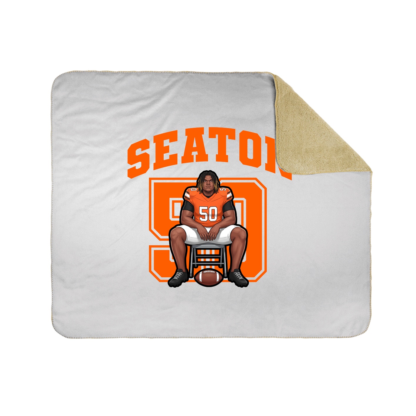 Throw Blanket — Number in White