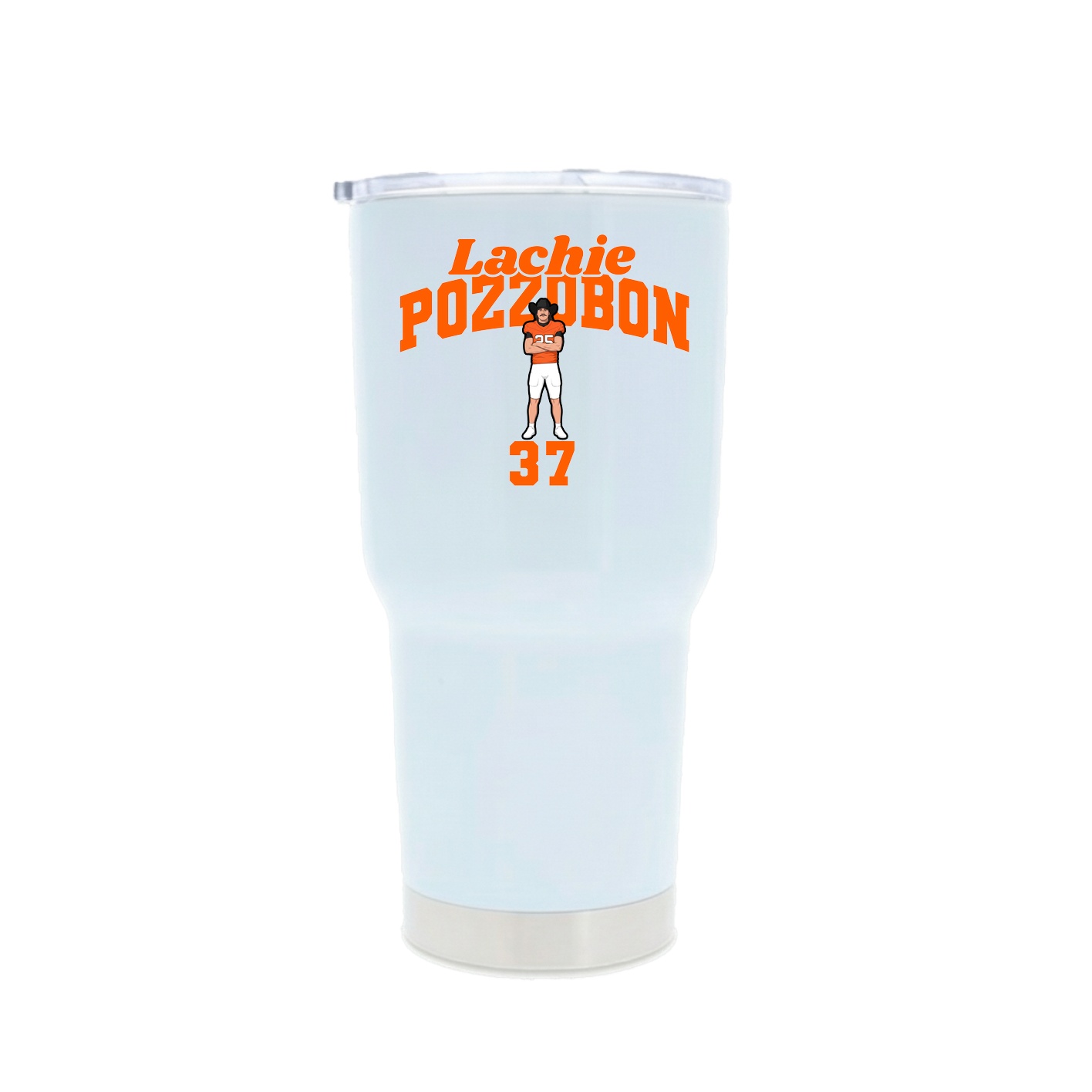 30oz Stainless Steel Tumbler — Signature Arch in White