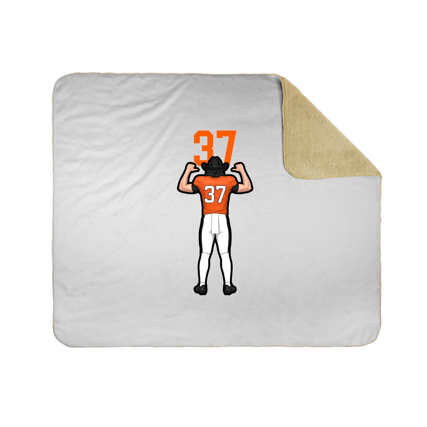 Throw Blanket — Number Top in White