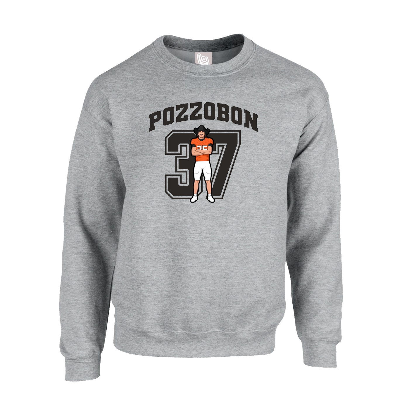 Fleece Crew — Number in Grey