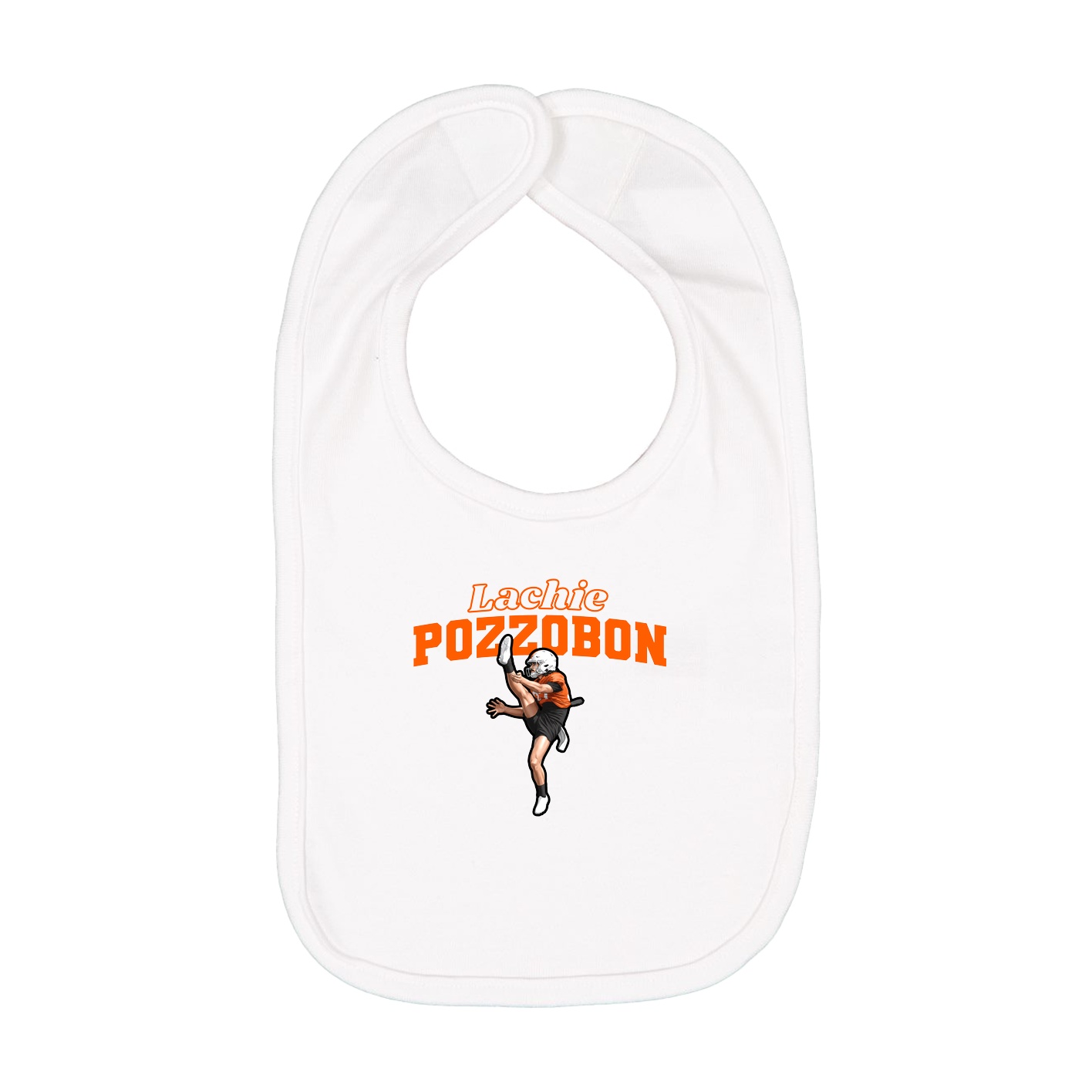 Infant Bib — Name Arch in White