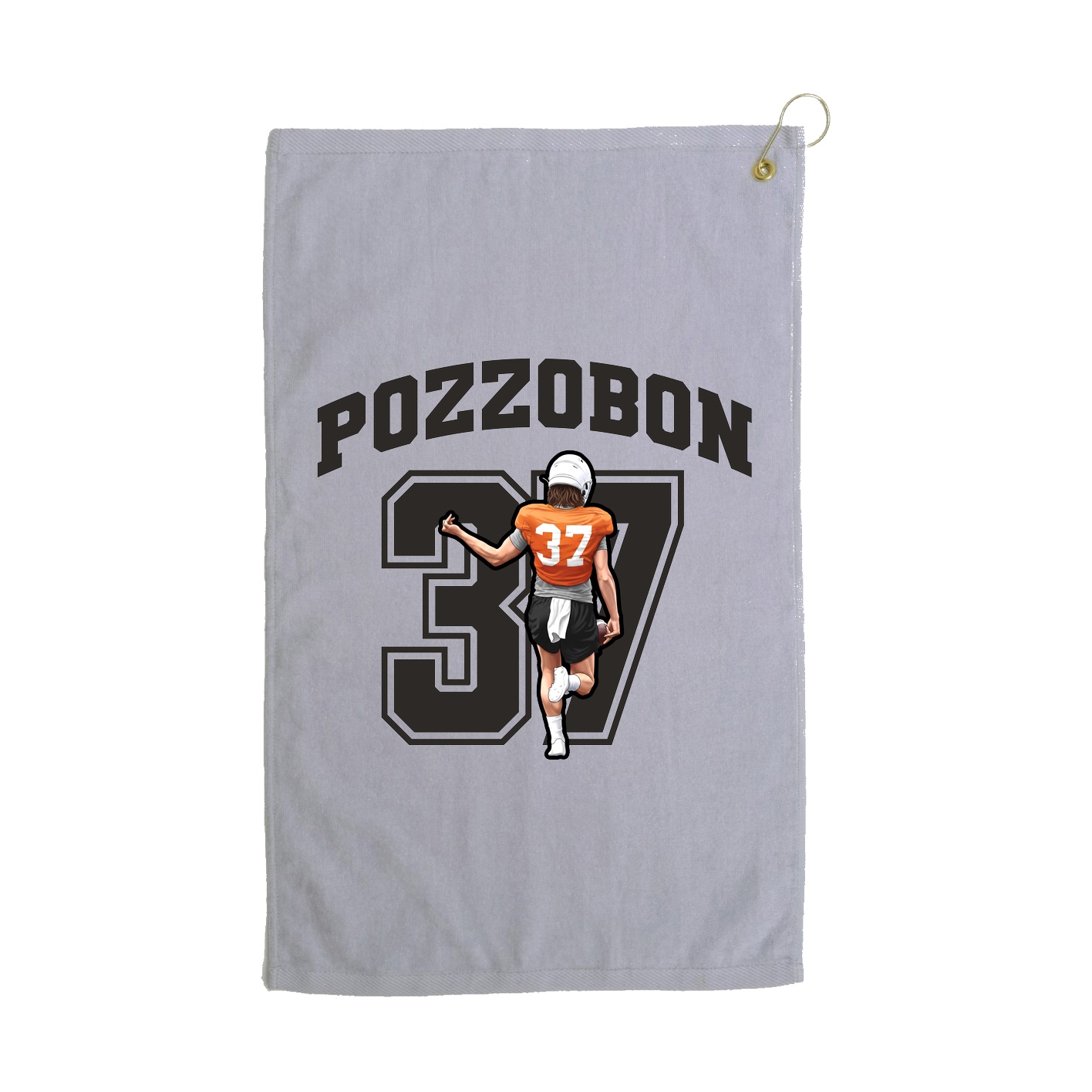 Golf Towel — Number in Grey