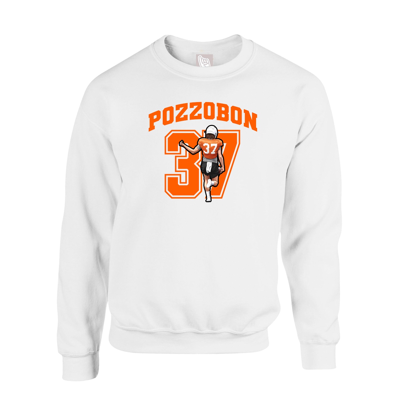 Fleece Crew — Number in White