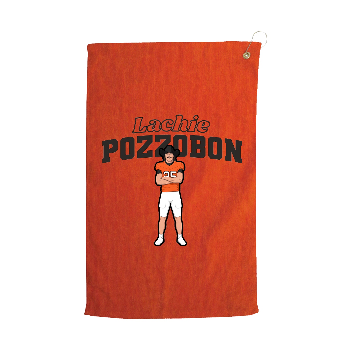 Golf Towel — Name Arch in Orange