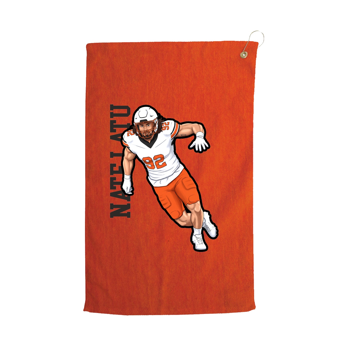 Golf Towel — Name Vertical in Orange