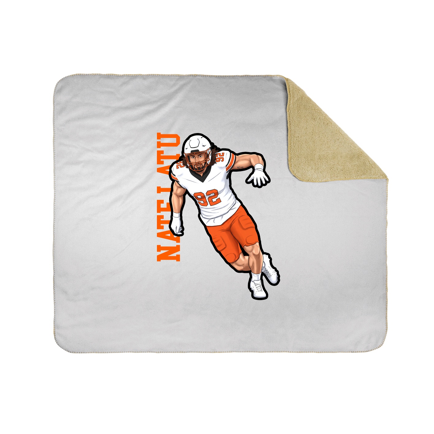 Throw Blanket — Name Vertical in White