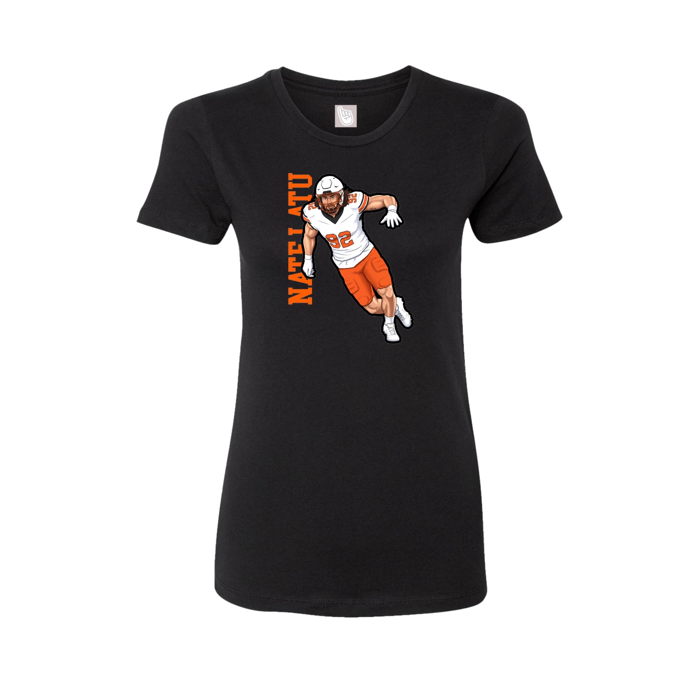 Fitted Women's Tee — Name Vertical in Black