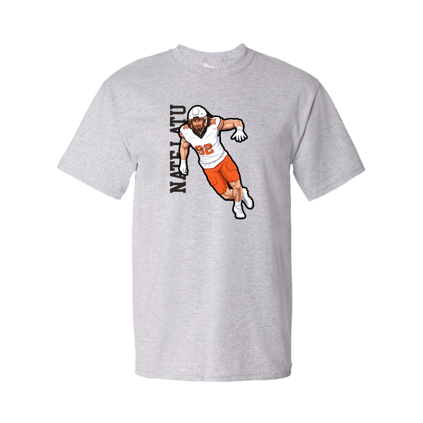 Youth Tee — Name Vertical in Grey