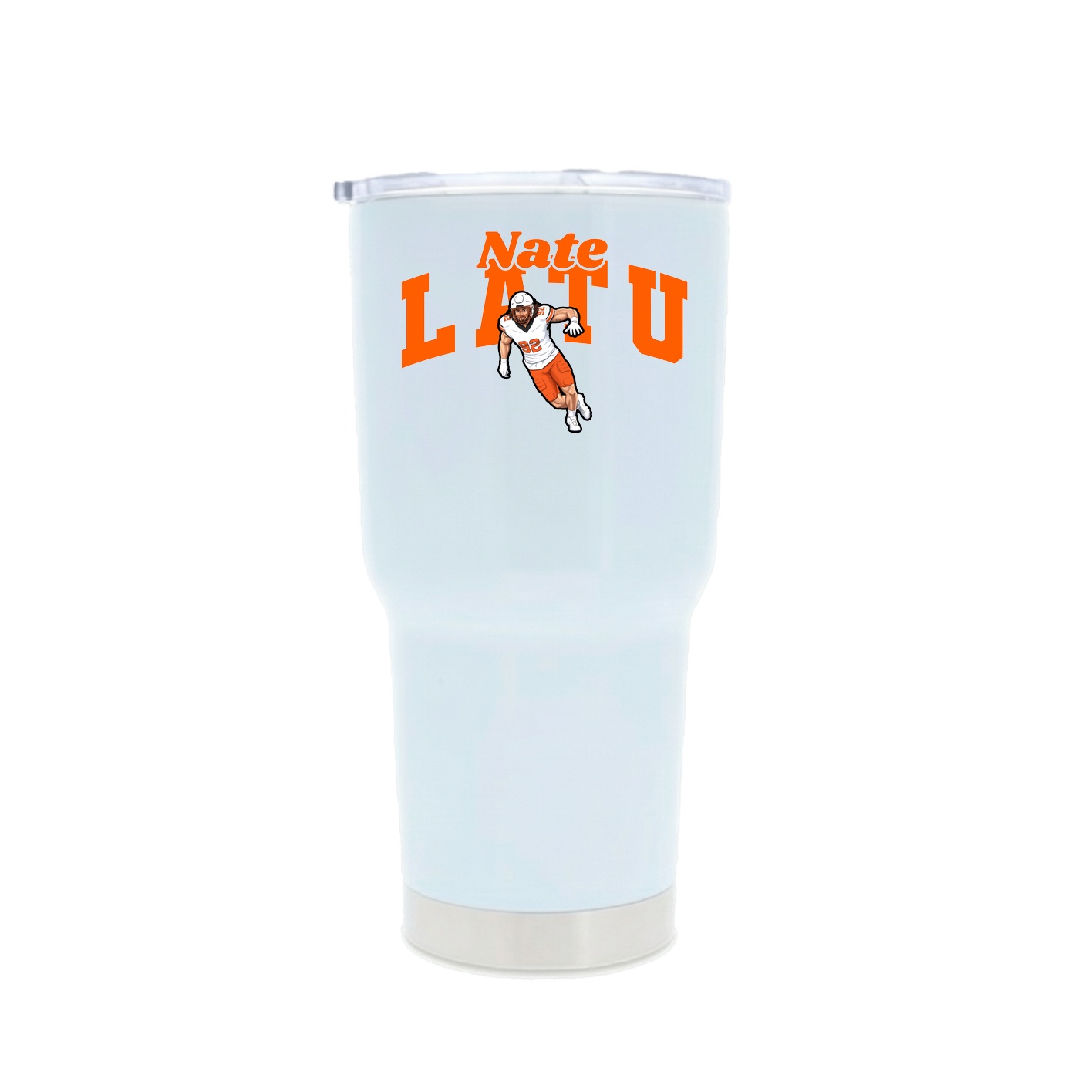 30oz Stainless Steel Tumbler — Signature Arch in White
