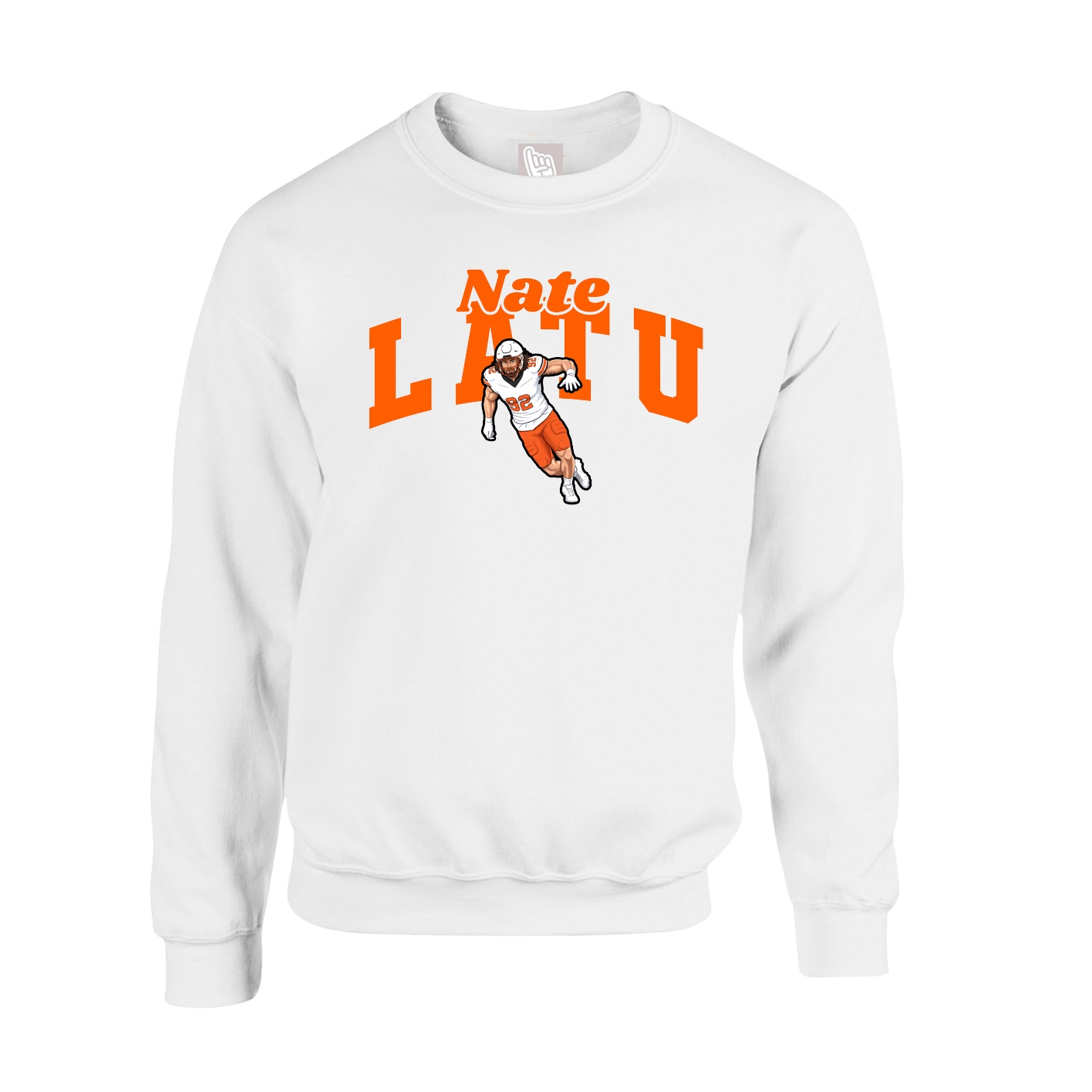Fleece Crew — Signature Arch in White