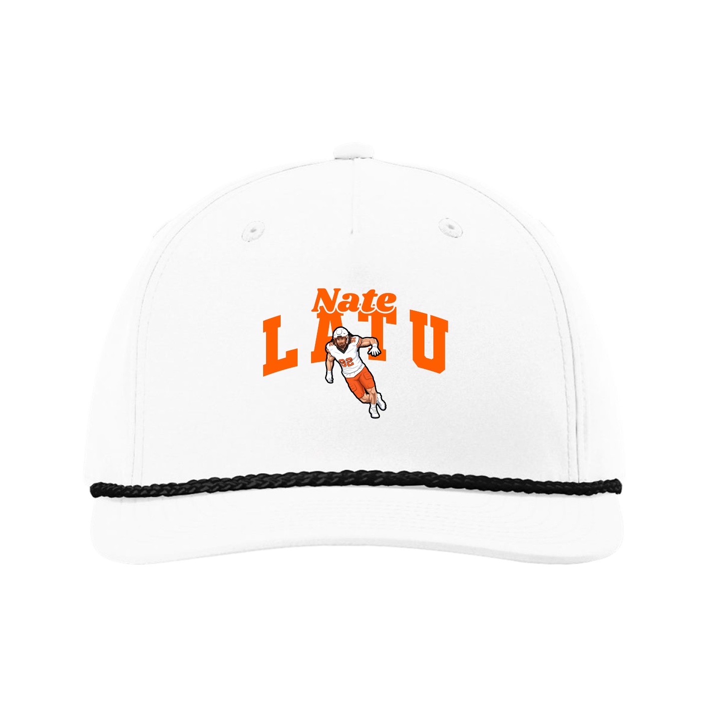 Five-Panel Classic Rope Cap — Signature Arch in White