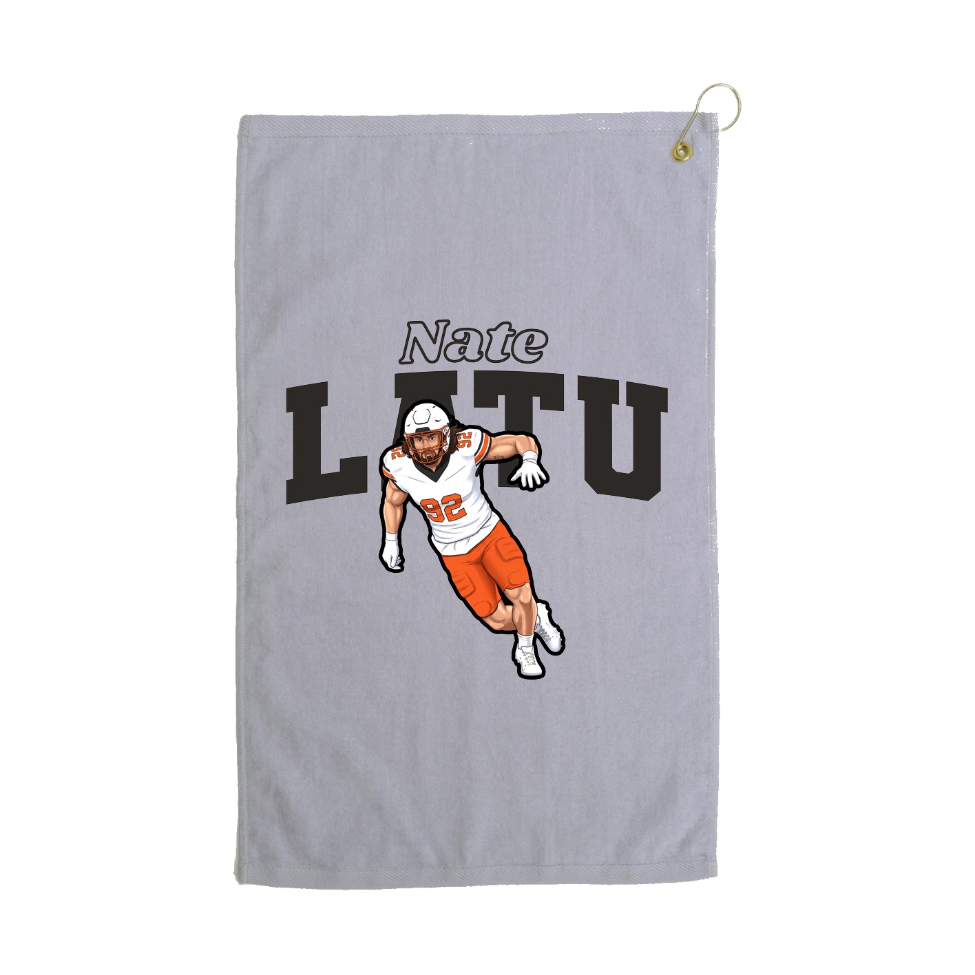 Golf Towel — Name Arch in Grey