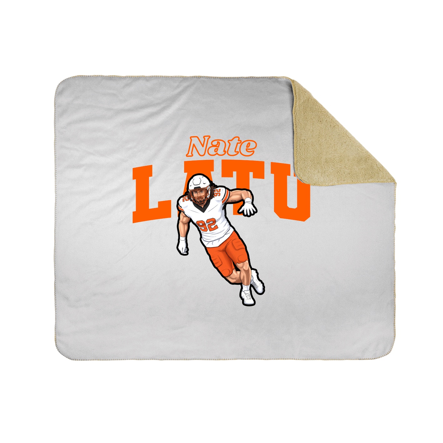 Throw Blanket — Name Arch in White