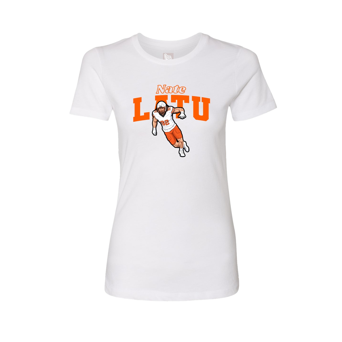Fitted Women's Tee — Name Arch in White