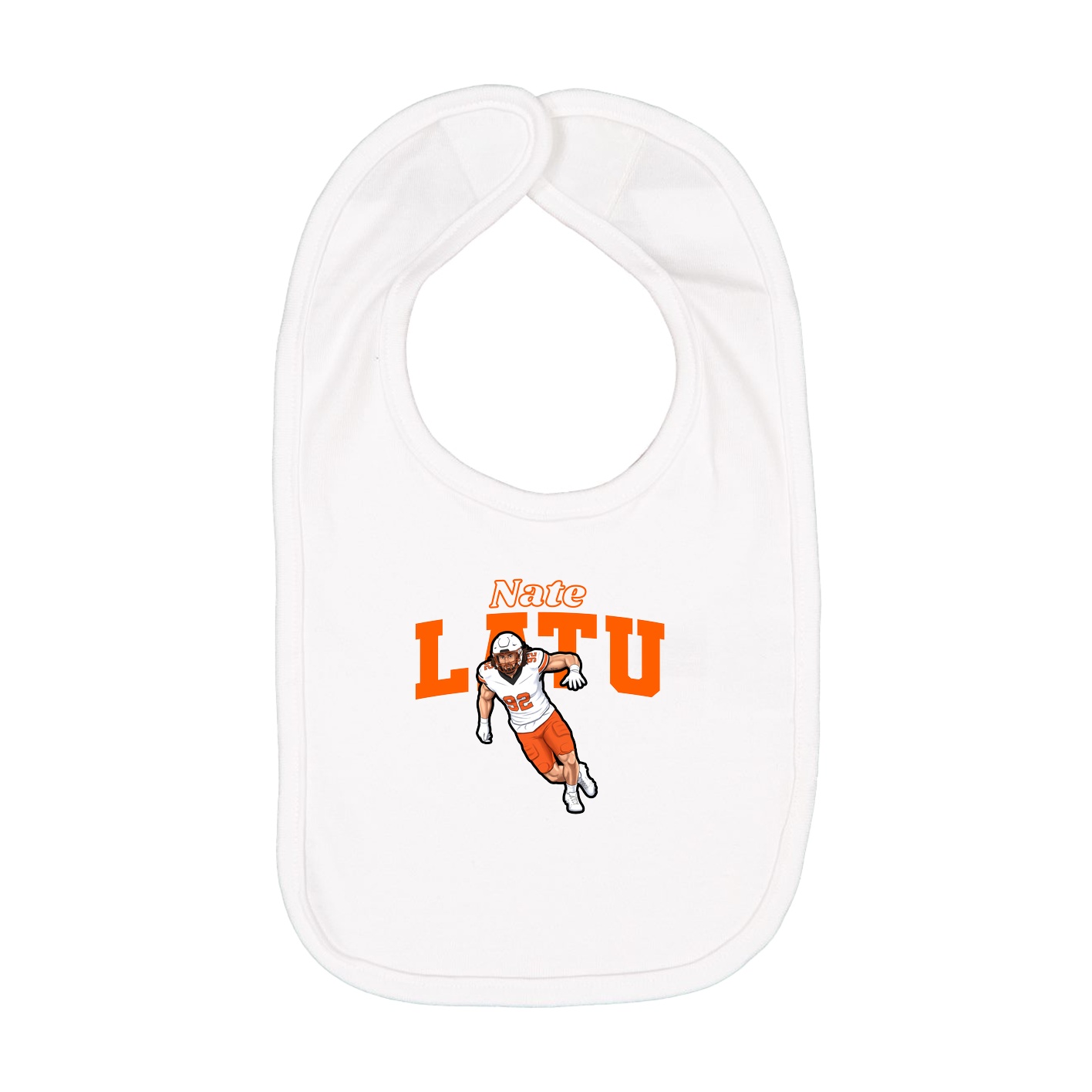 Infant Bib — Name Arch in White