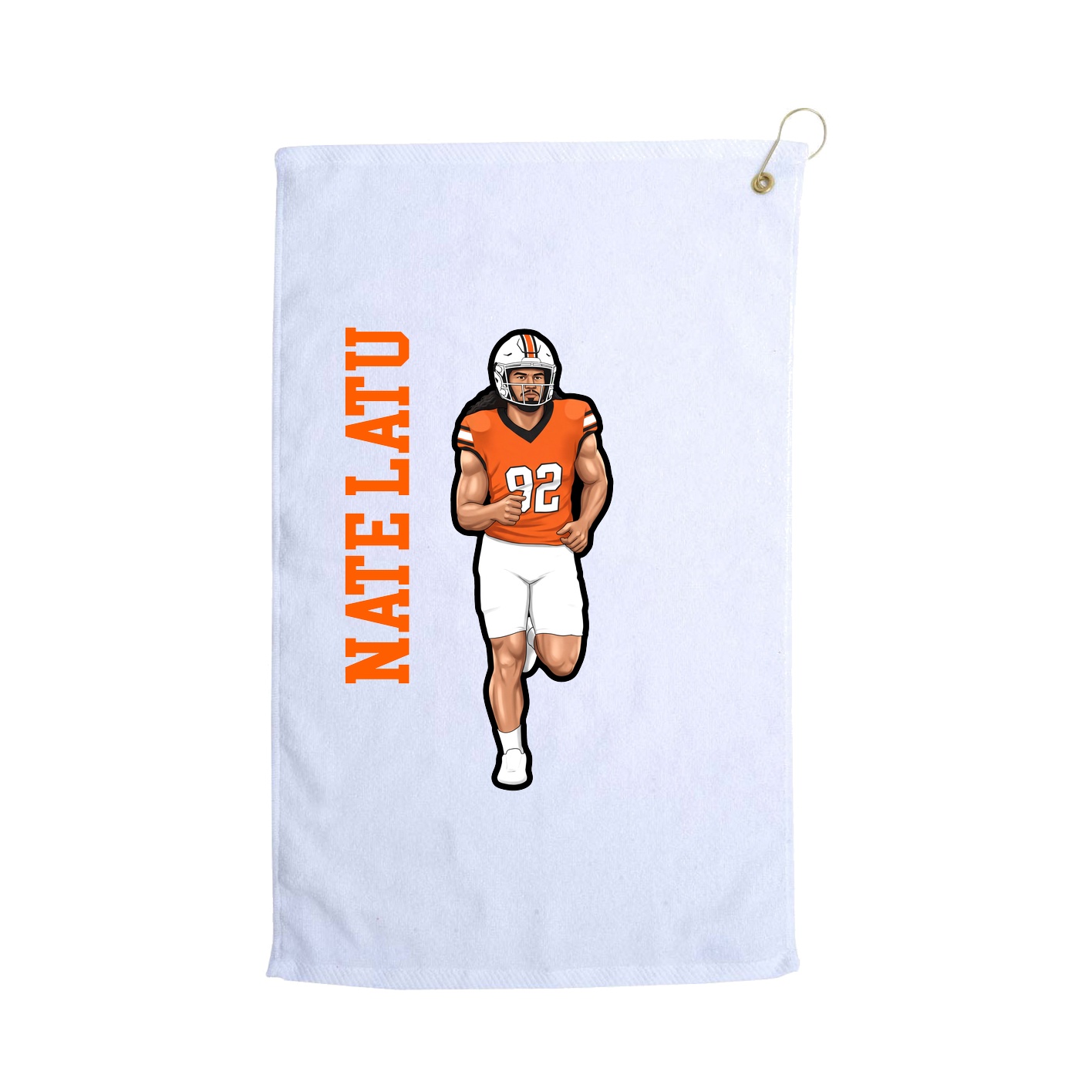 Golf Towel — Name Vertical in White