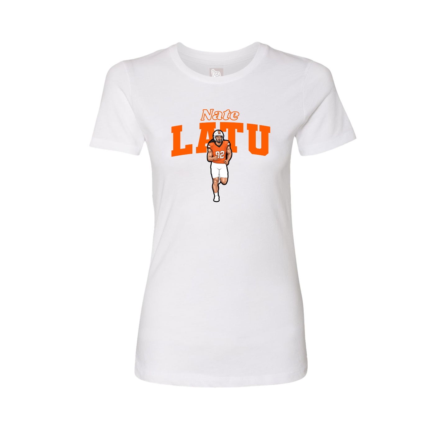 Fitted Women's Tee — Name Arch in White