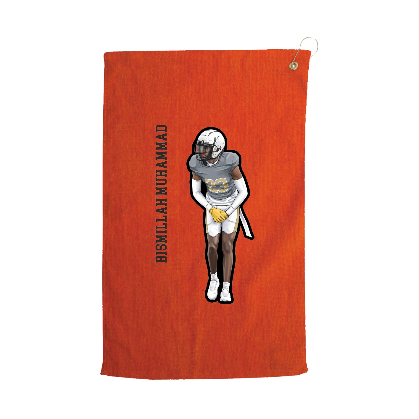 Golf Towel — Name Vertical in Orange