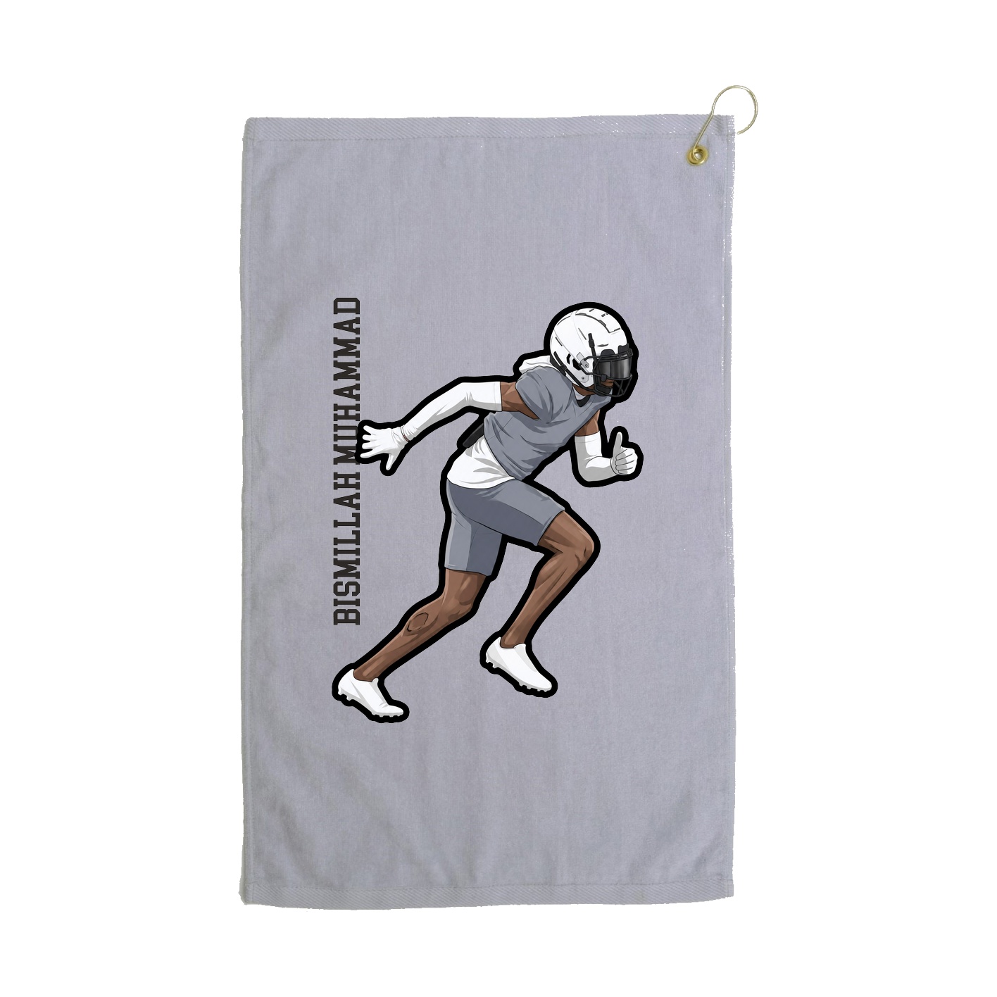Golf Towel — Name Vertical in Grey