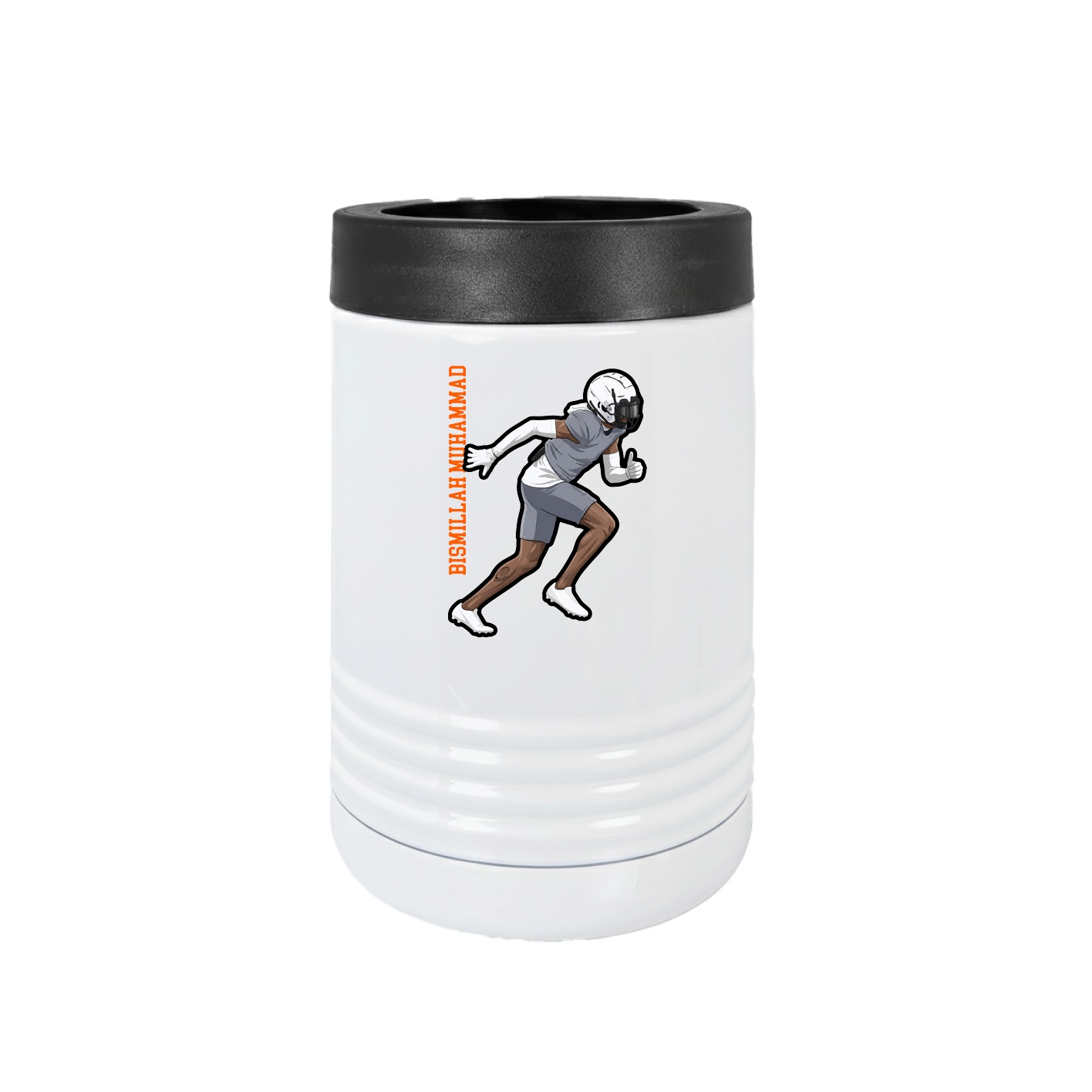 Beverage Holder — Name Vertical in White