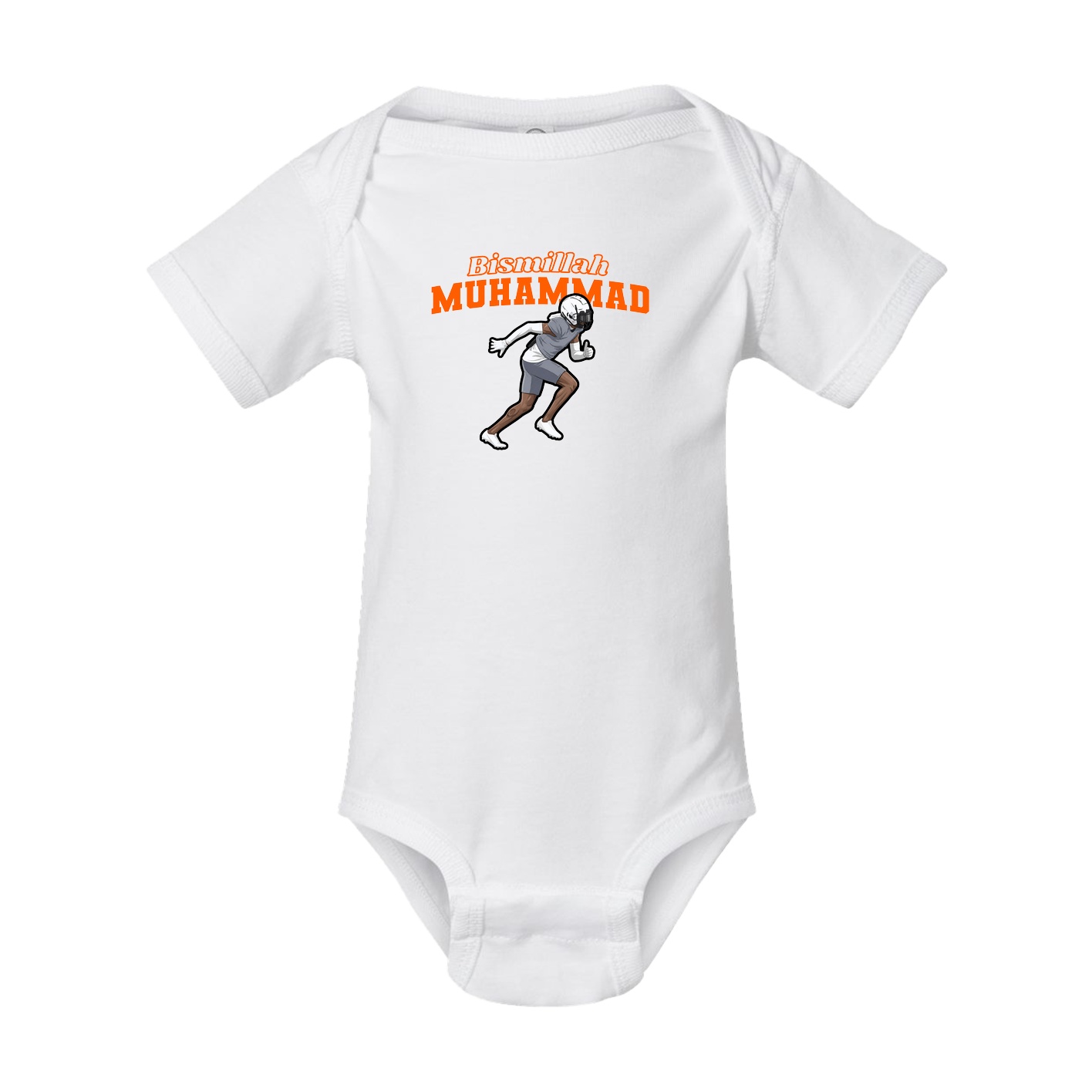 Baby Onesie — Name Arch in White