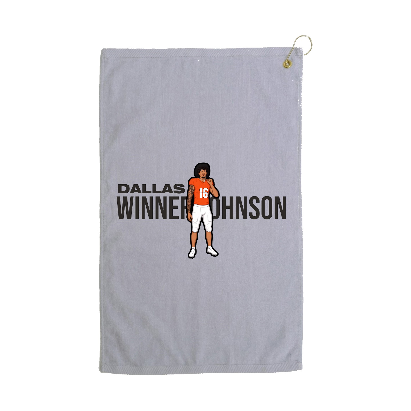 Golf Towel — Player Name in Grey