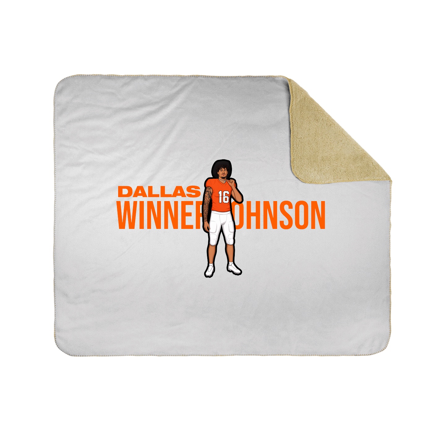 Throw Blanket — Player Name in White