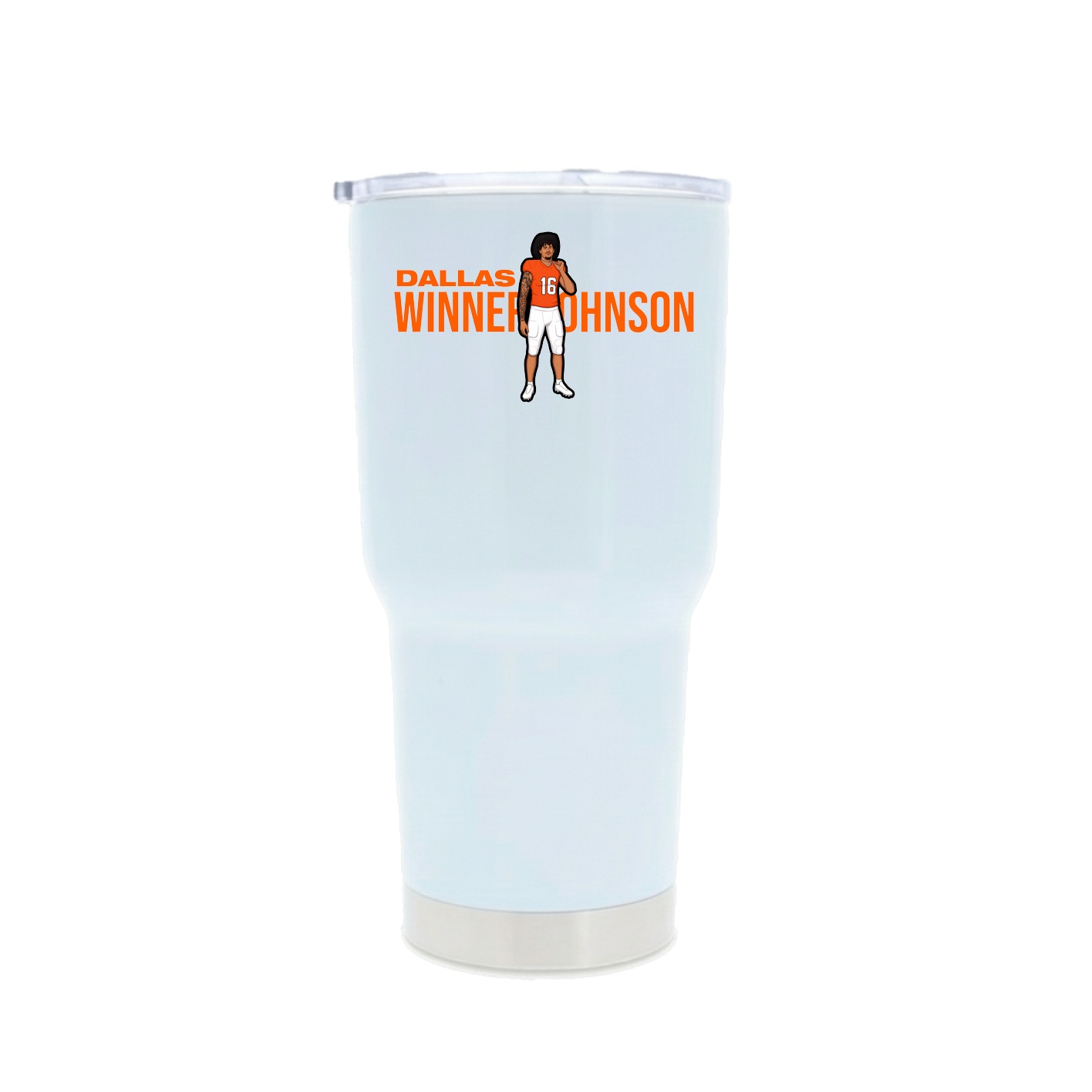 30oz Stainless Steel Tumbler — Player Name in White