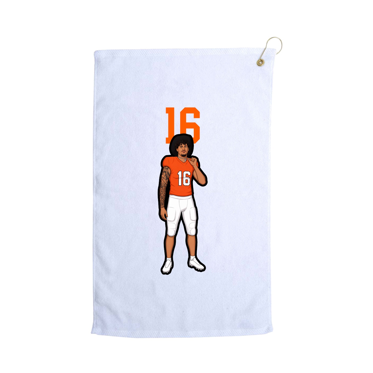Golf Towel — Number Top in White