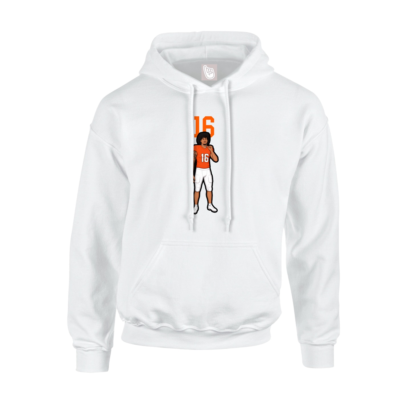 Youth Hoodie — Number Top in White