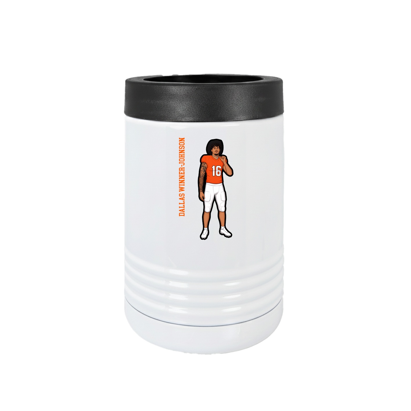 Beverage Holder — Name Vertical in White