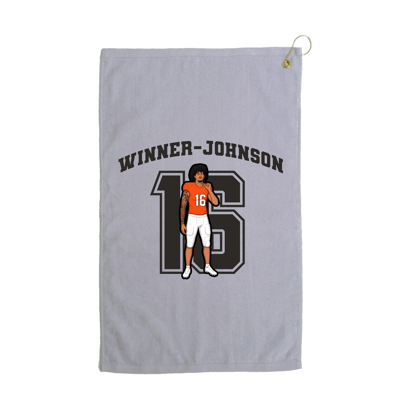 Golf Towel — Number in Grey