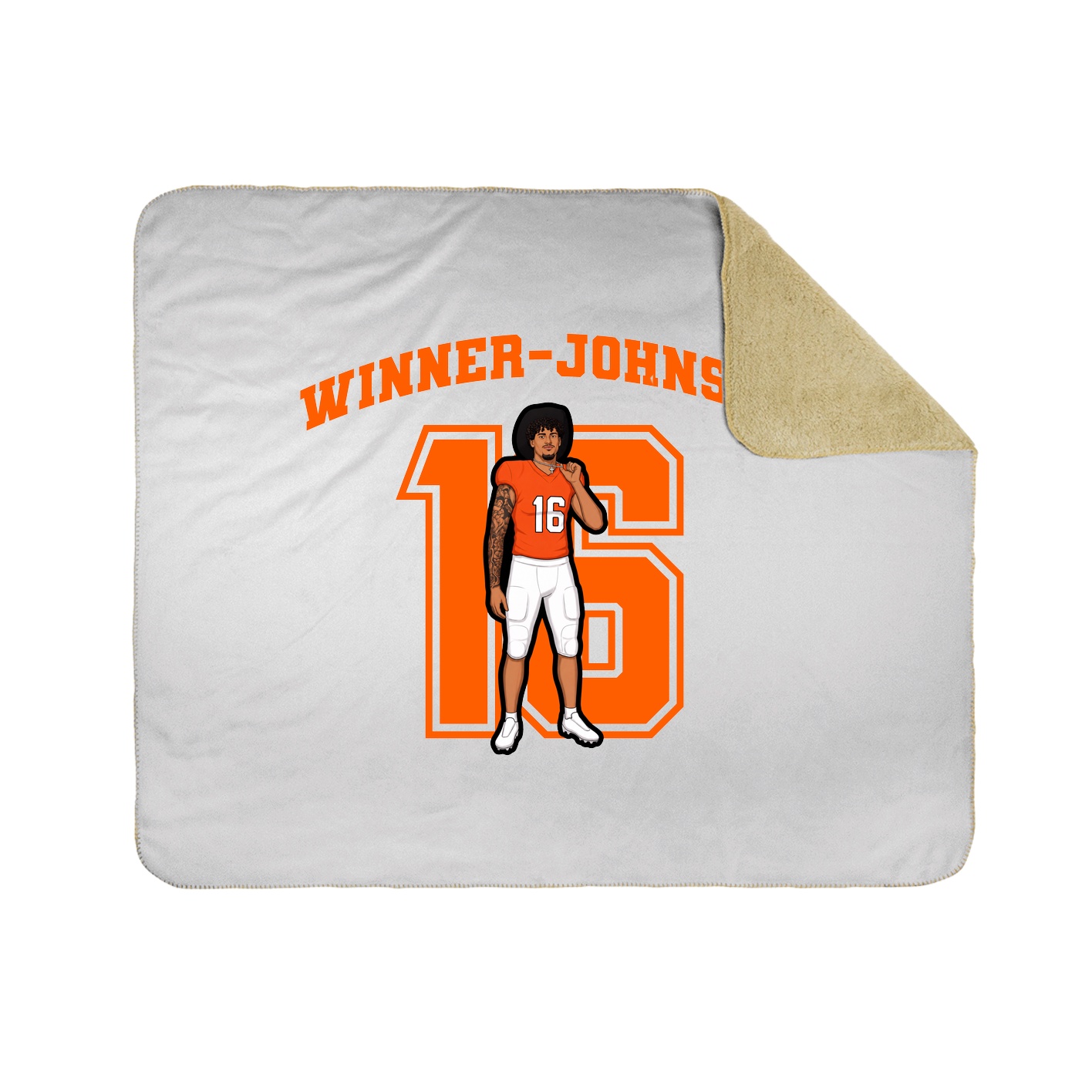 Throw Blanket — Number in White
