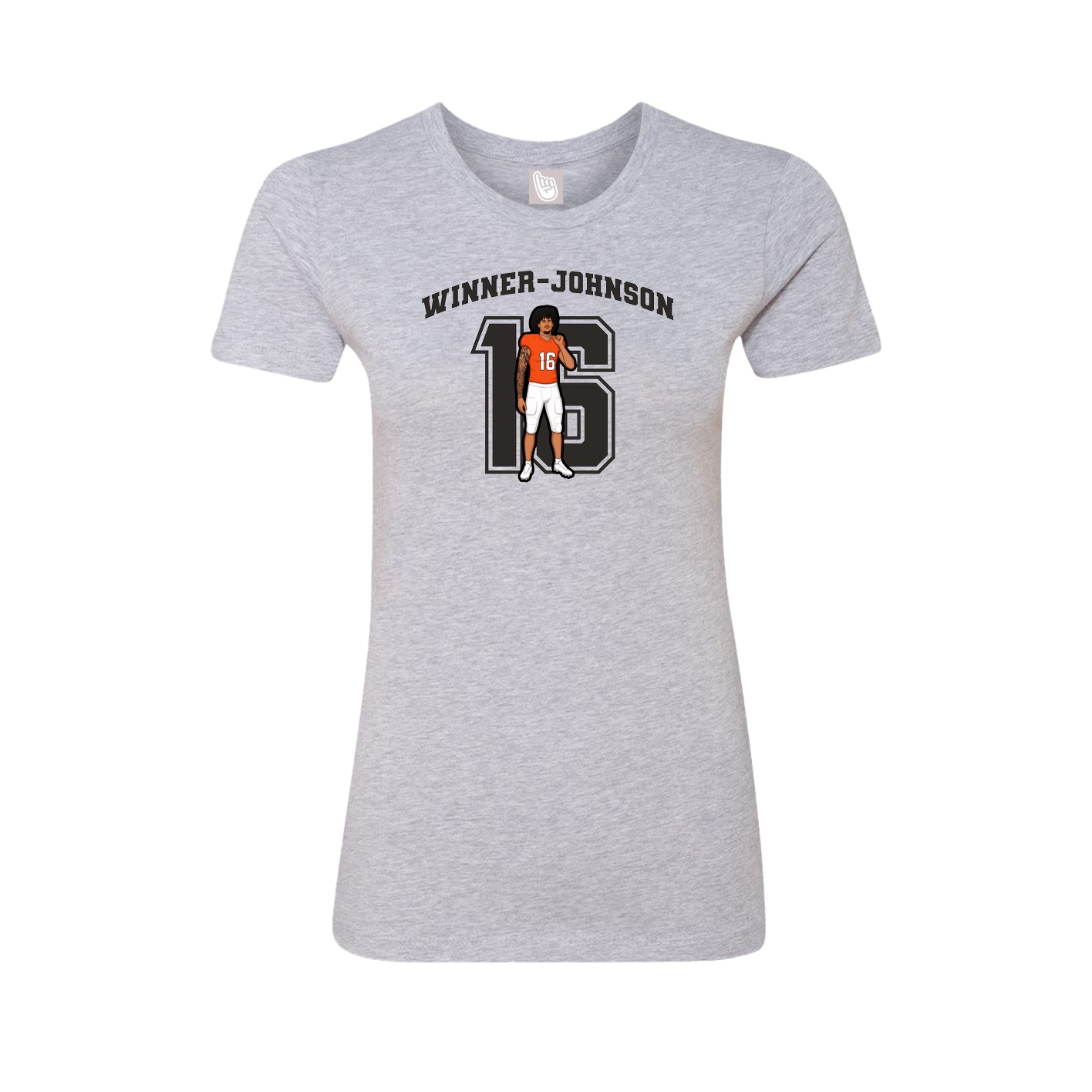Fitted Women's Tee — Number in Grey