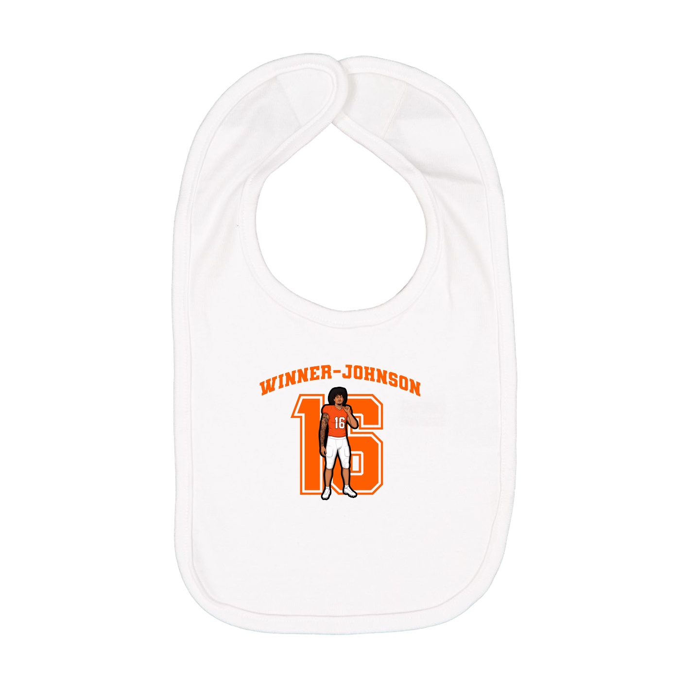 Infant Bib — Number in White