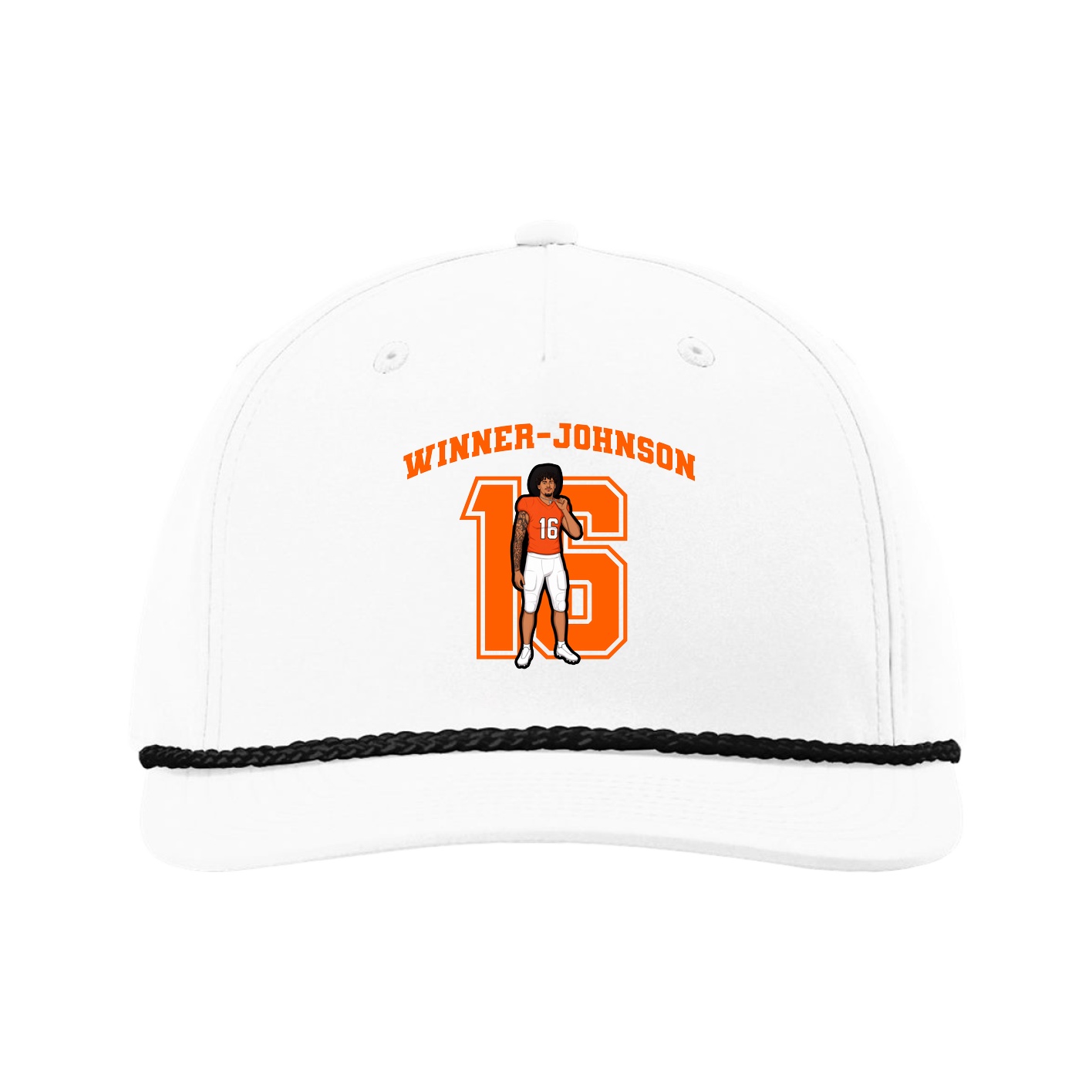 Five-Panel Classic Rope Cap — Number in White