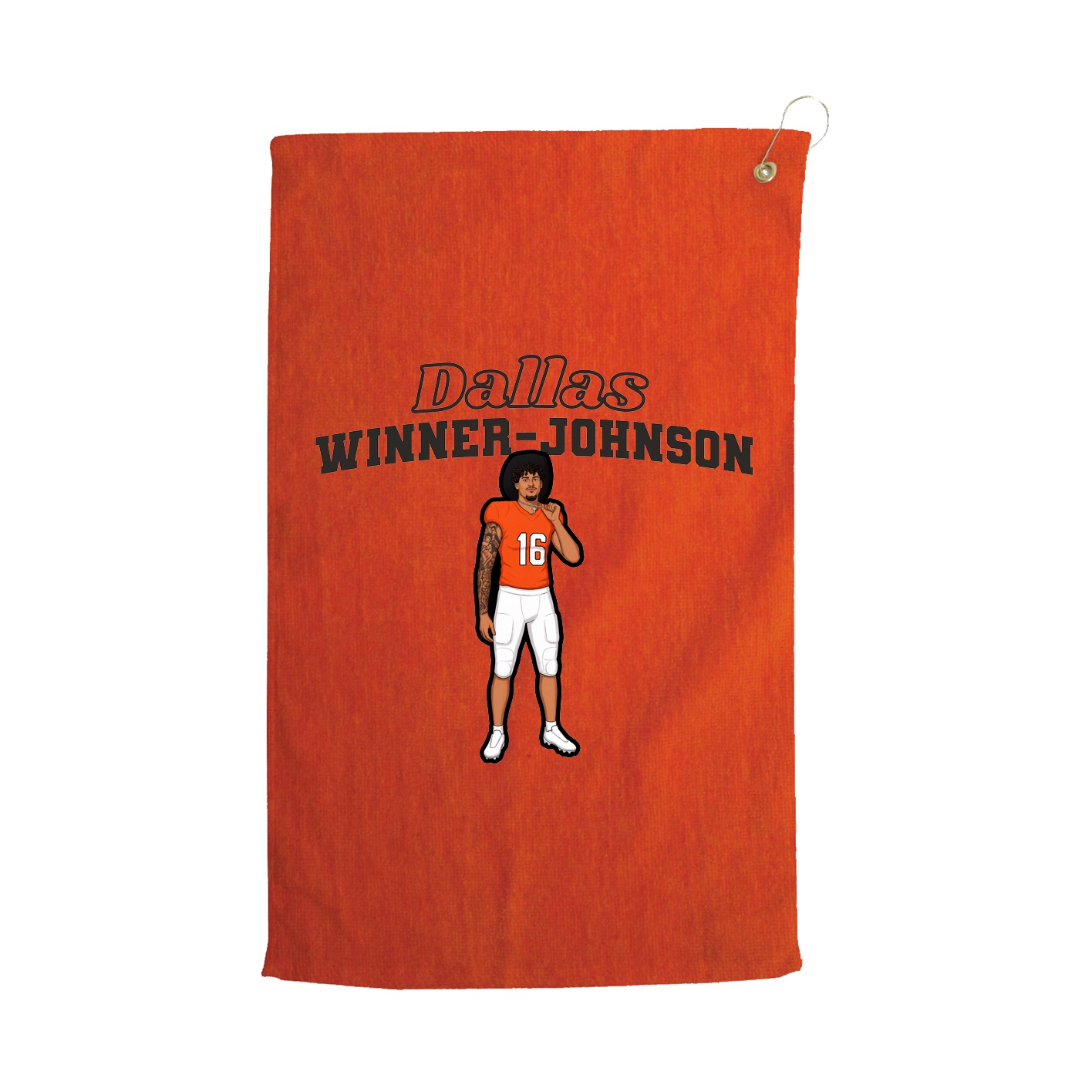 Golf Towel — Name Arch in Orange