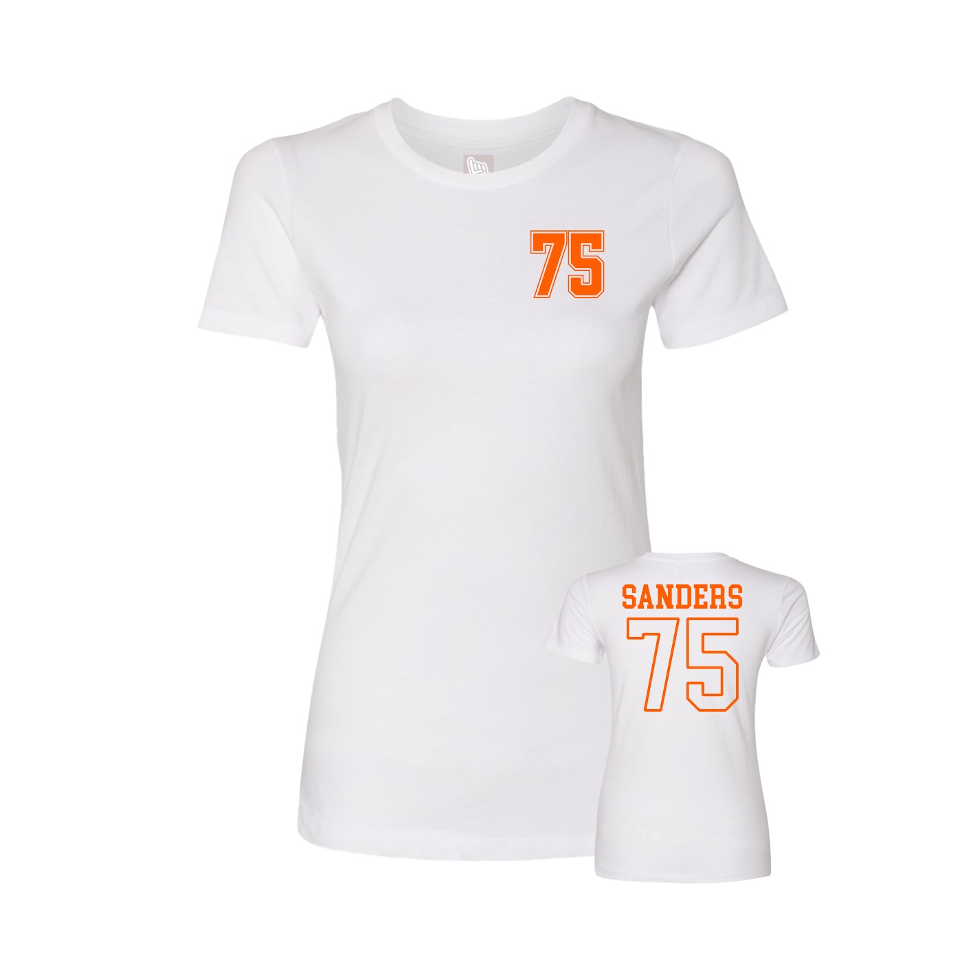 Fitted Women's Tee — Chest Back in White