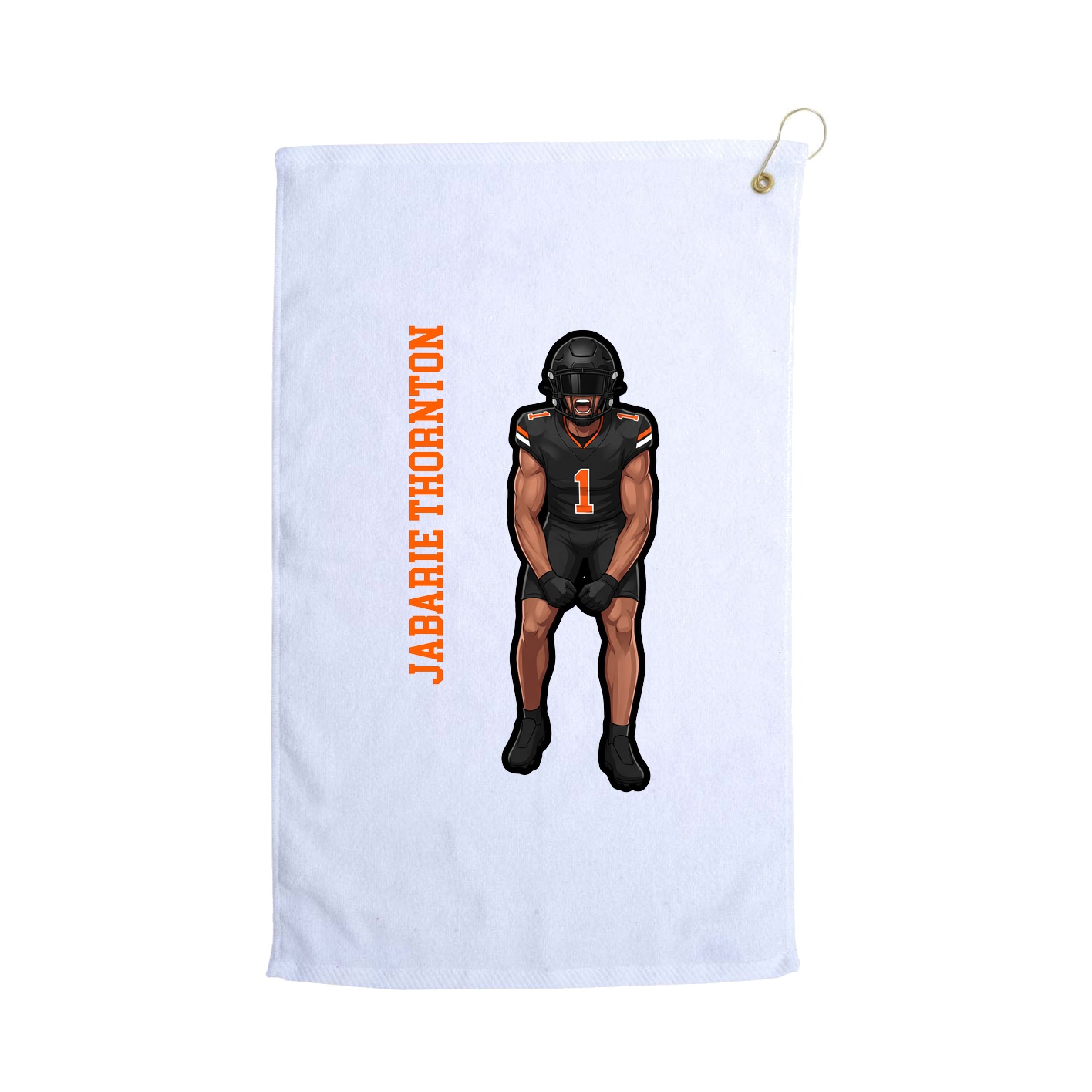 Golf Towel — Name Vertical in White