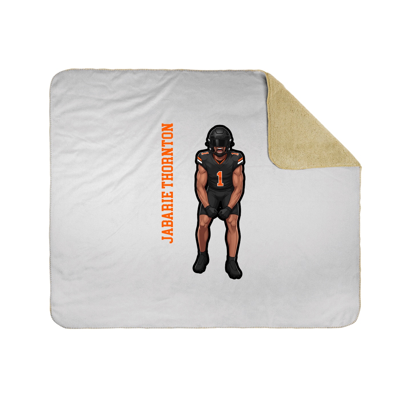 Throw Blanket — Name Vertical in White