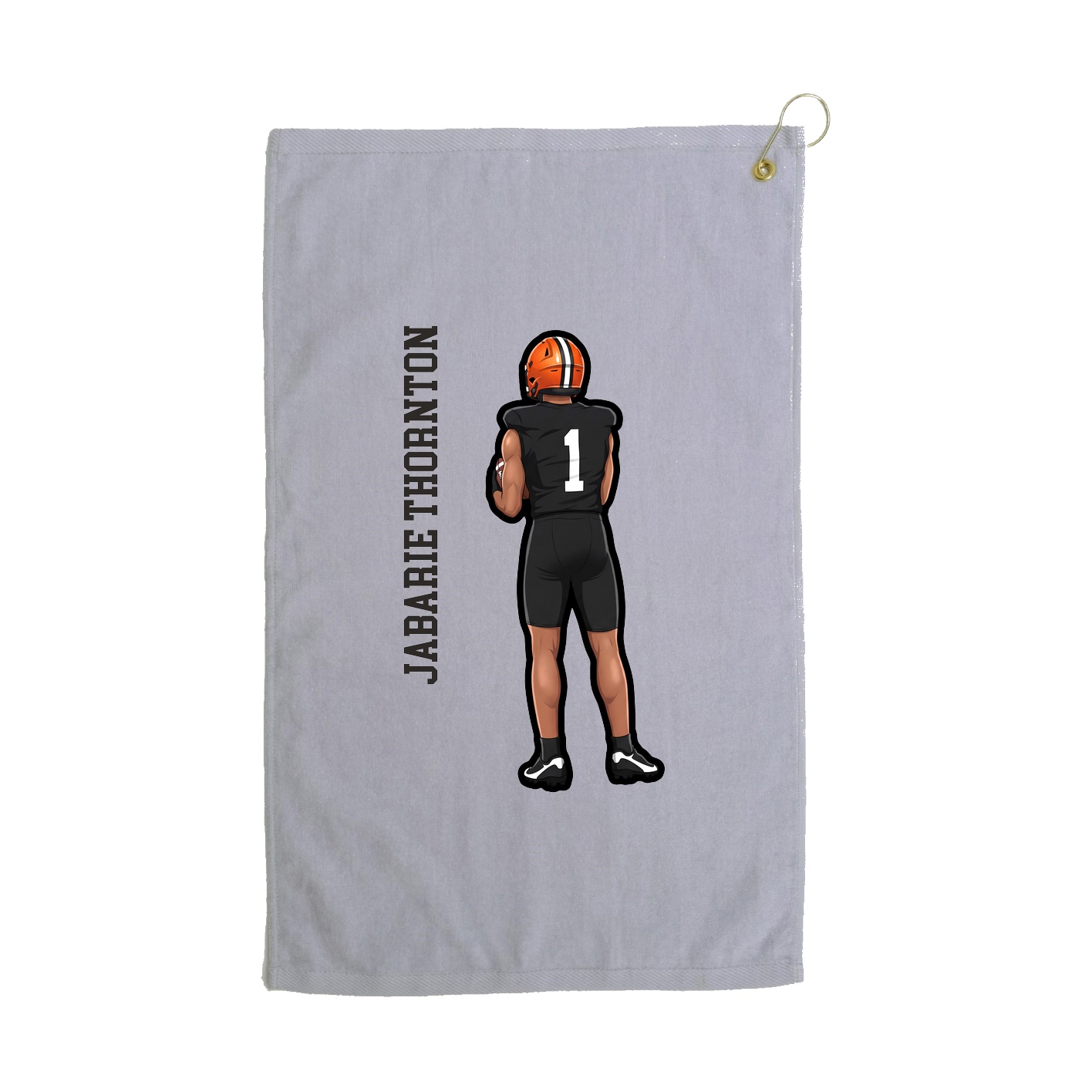 Golf Towel — Name Vertical in Grey