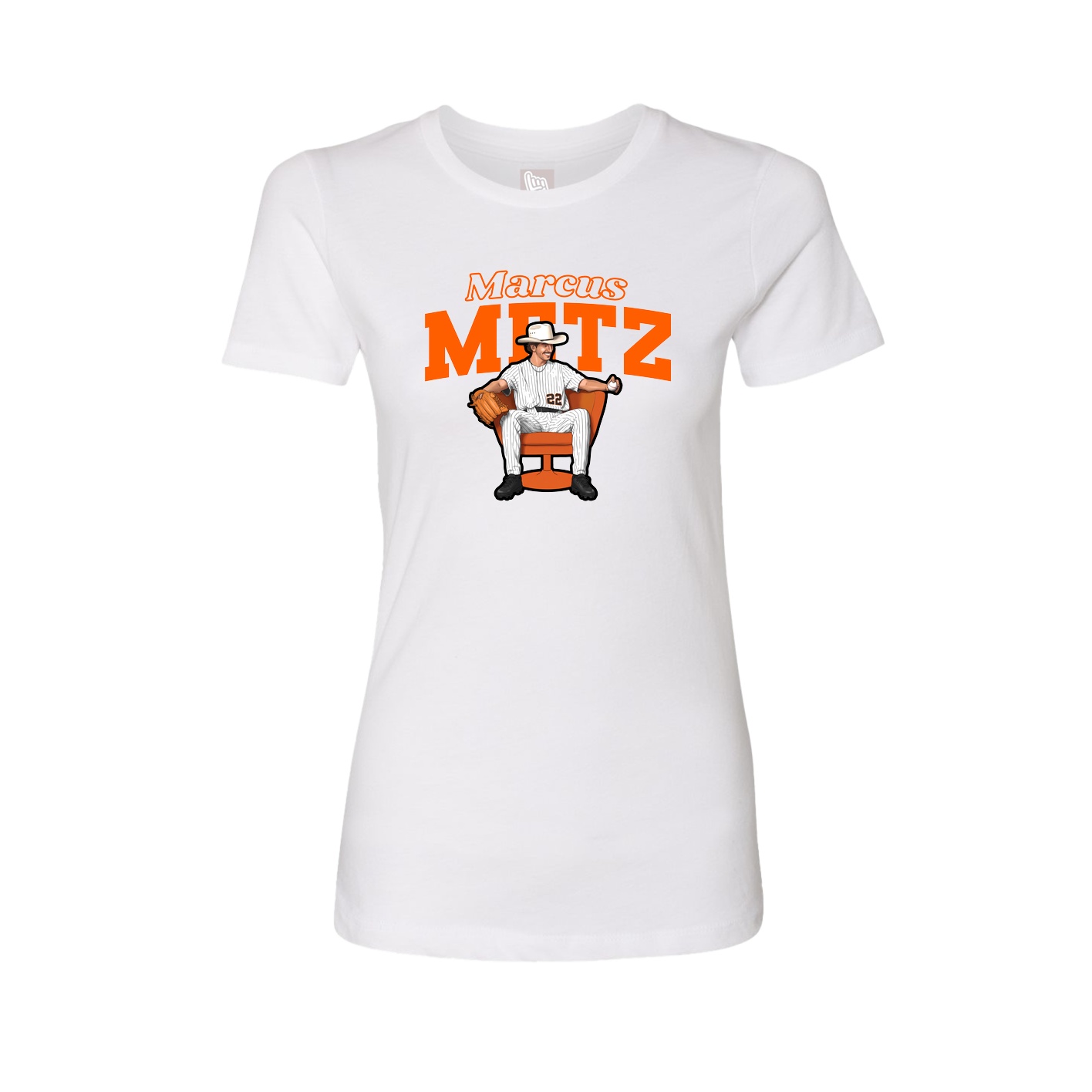 Fitted Women's Tee — Name Arch in White