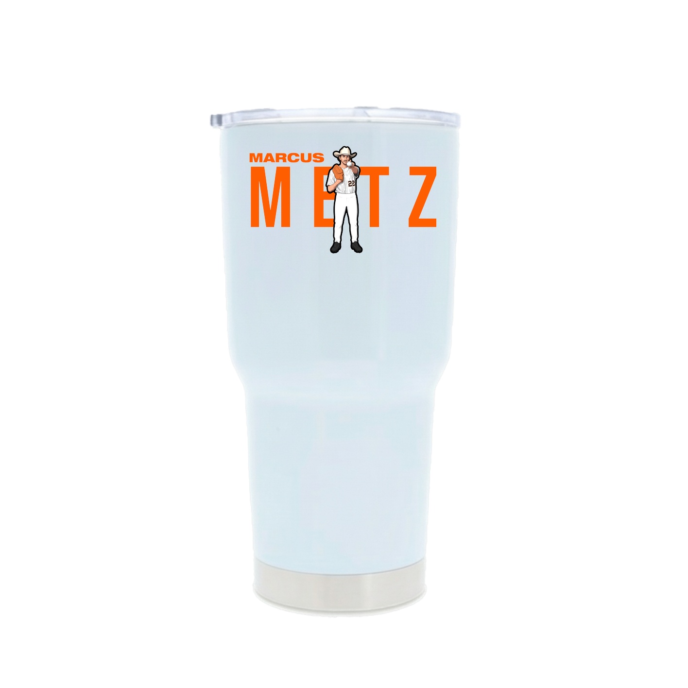 30oz Stainless Steel Tumbler — Player Name in White