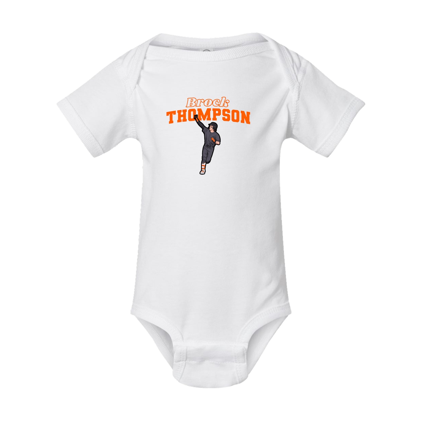 Baby Onesie — Name Arch in White