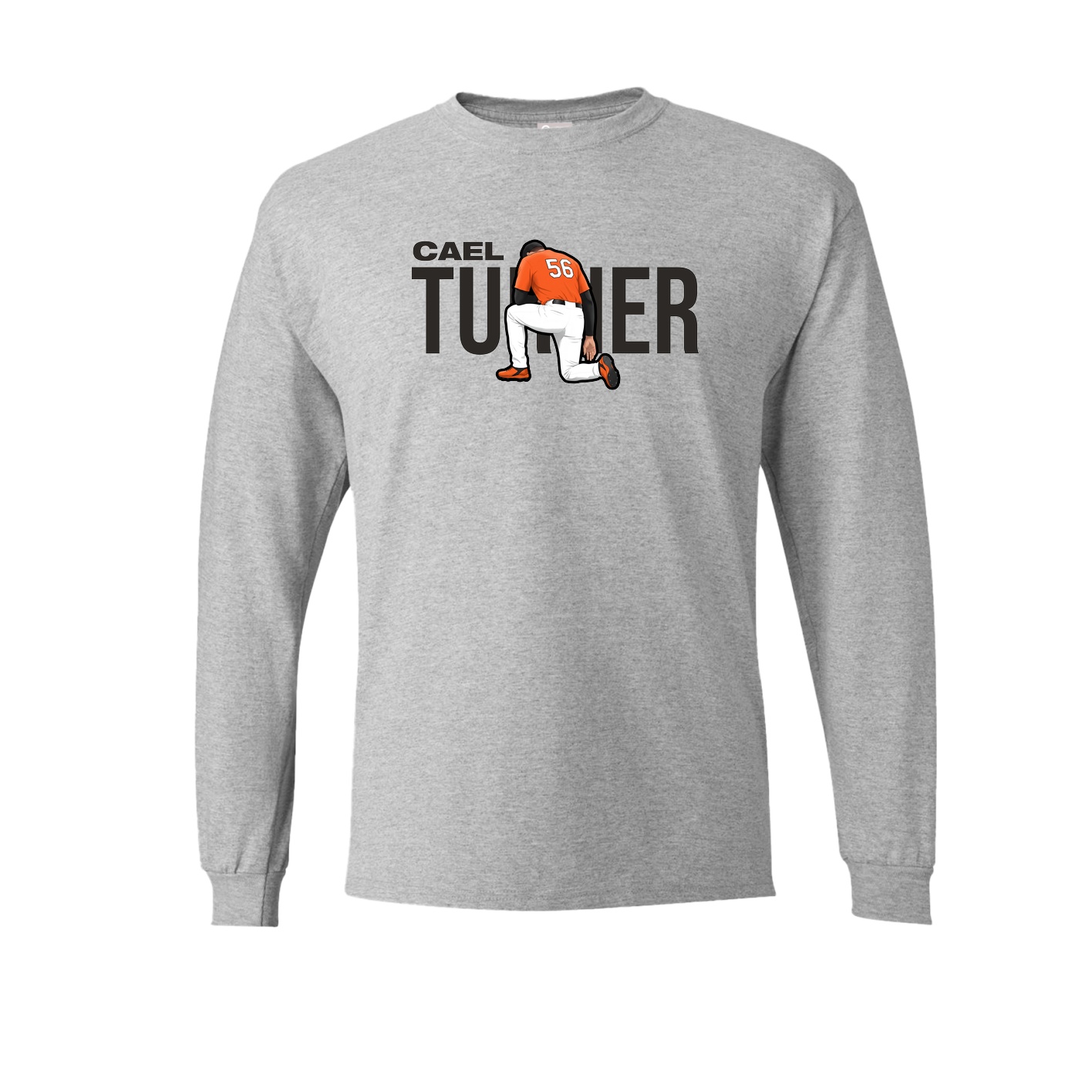 Long Sleeve Tee — Player Name in Grey