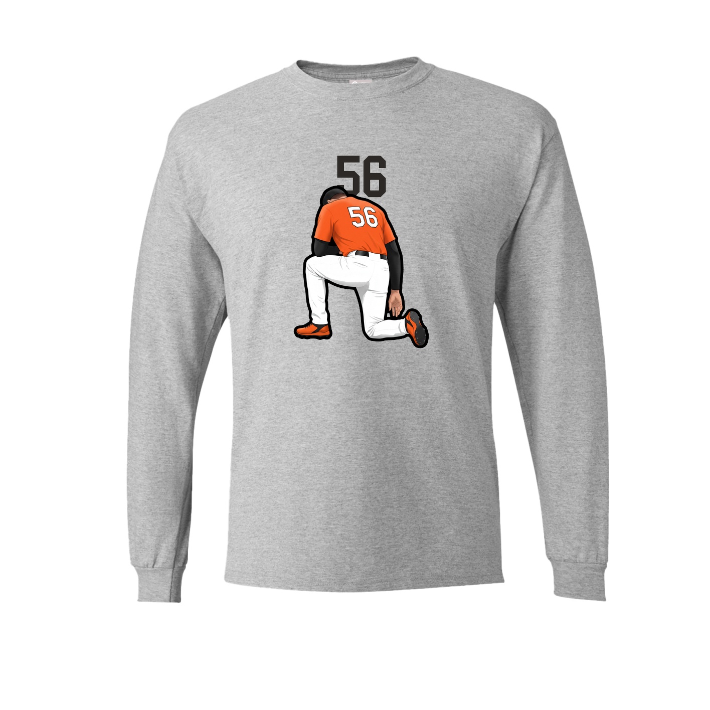 Long Sleeve Tee — Number Top in Grey