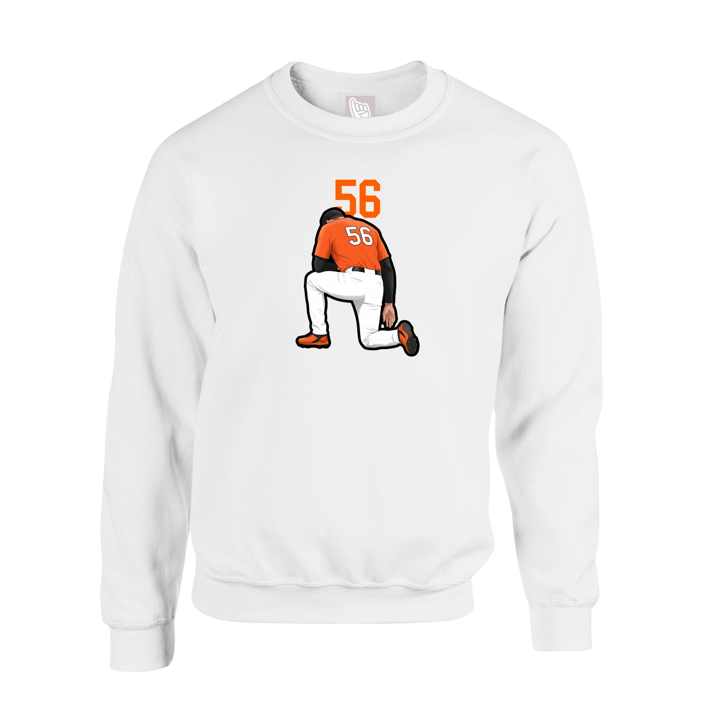 Fleece Crew — Number Top in White