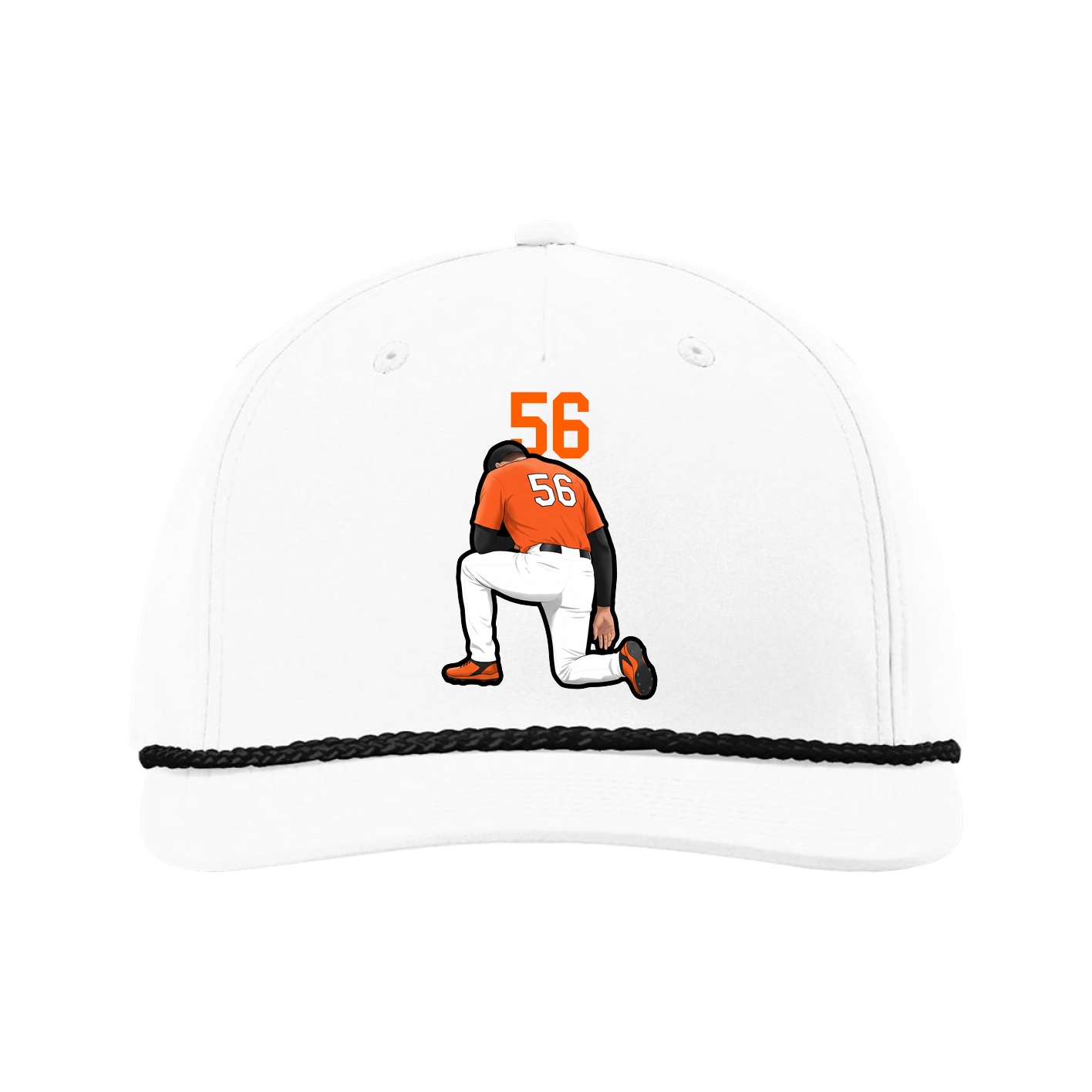 Five-Panel Classic Rope Cap — Number Top in White