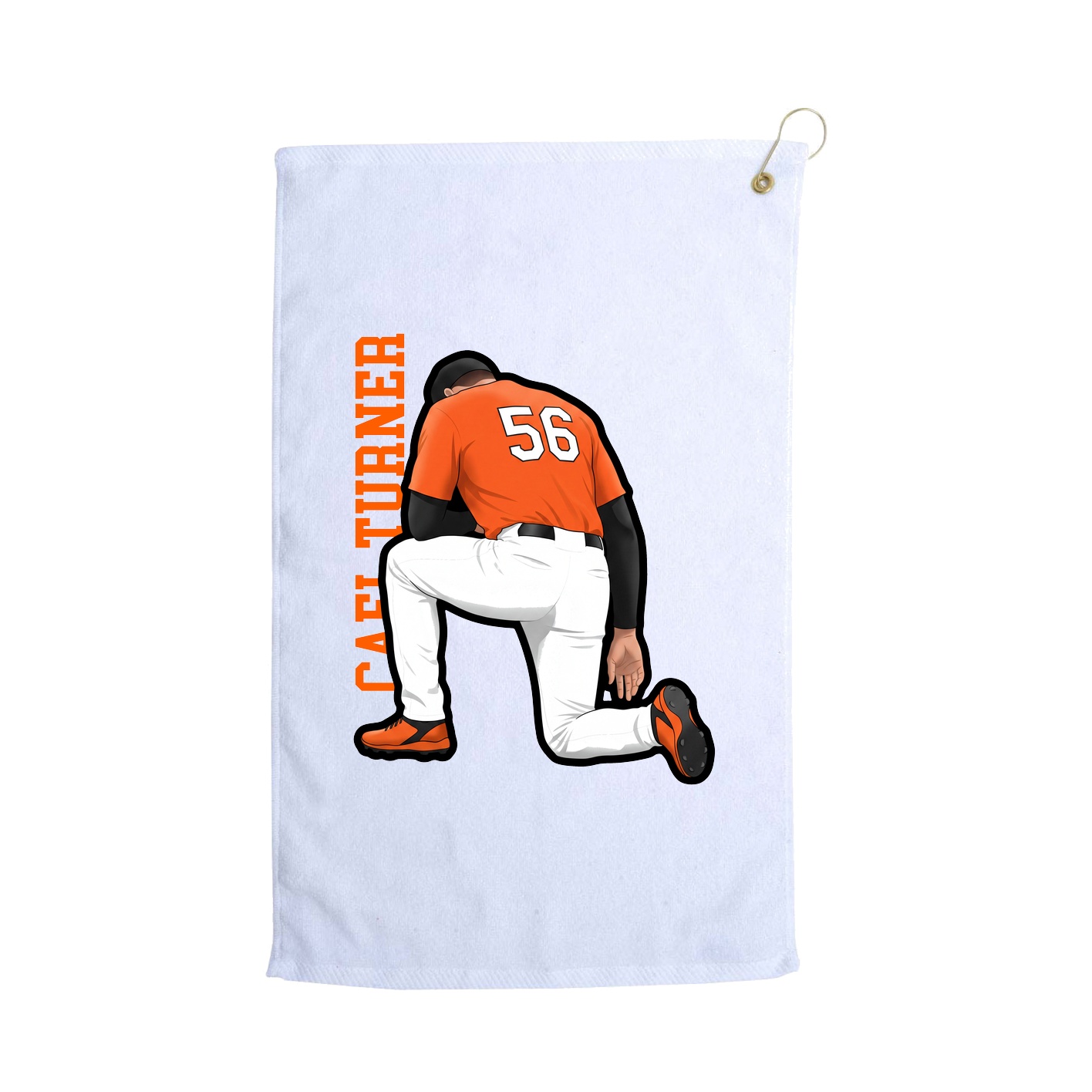 Golf Towel — Name Vertical in White